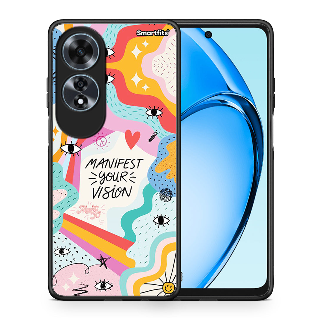 Θήκη Oppo A60 4G Manifest Your Vision από τη Smartfits με σχέδιο στο πίσω μέρος και μαύρο περίβλημα | Oppo A60 4G Manifest Your Vision case with colorful back and black bezels