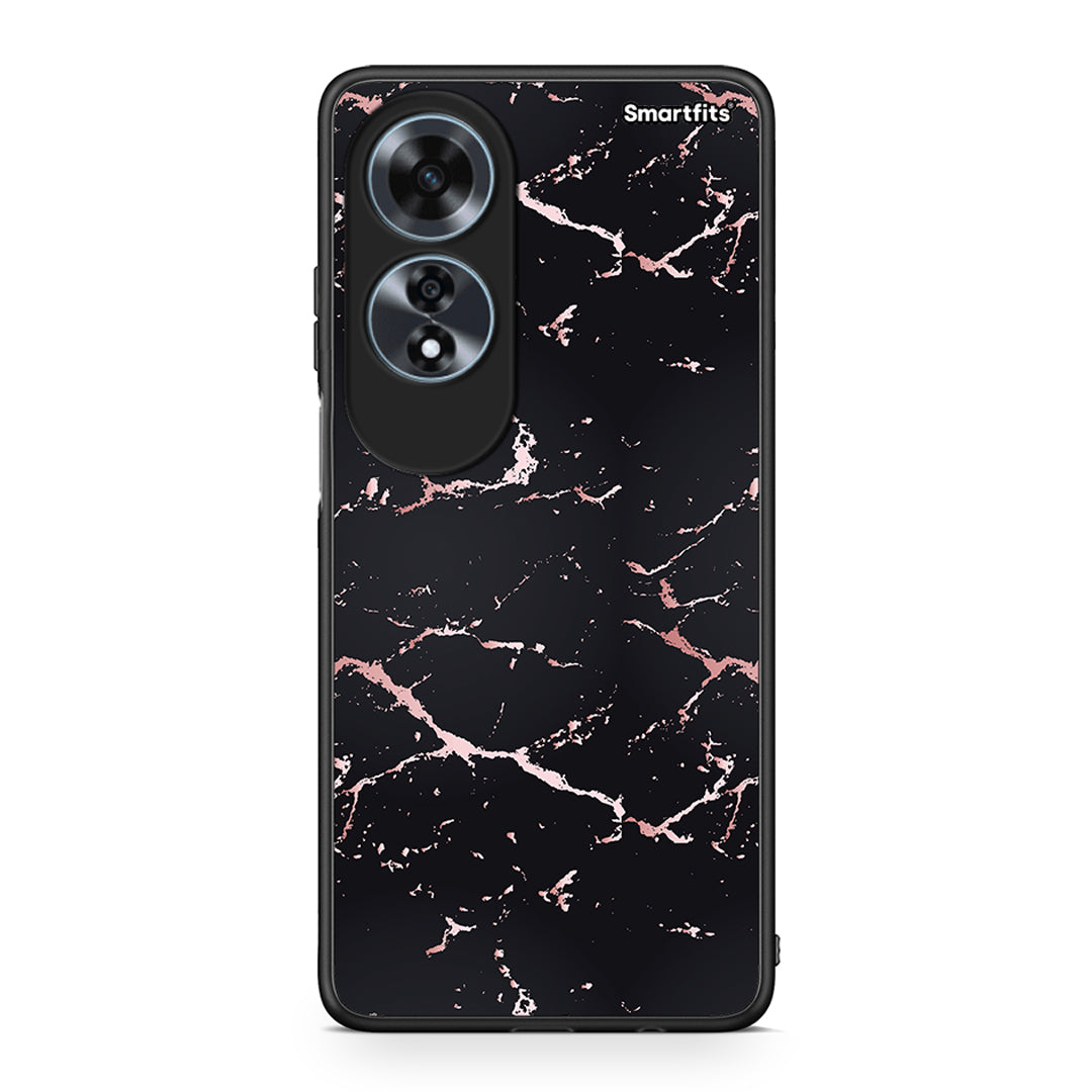 4 - Oppo A60 4G Black Rosegold Marble case, cover, bumper