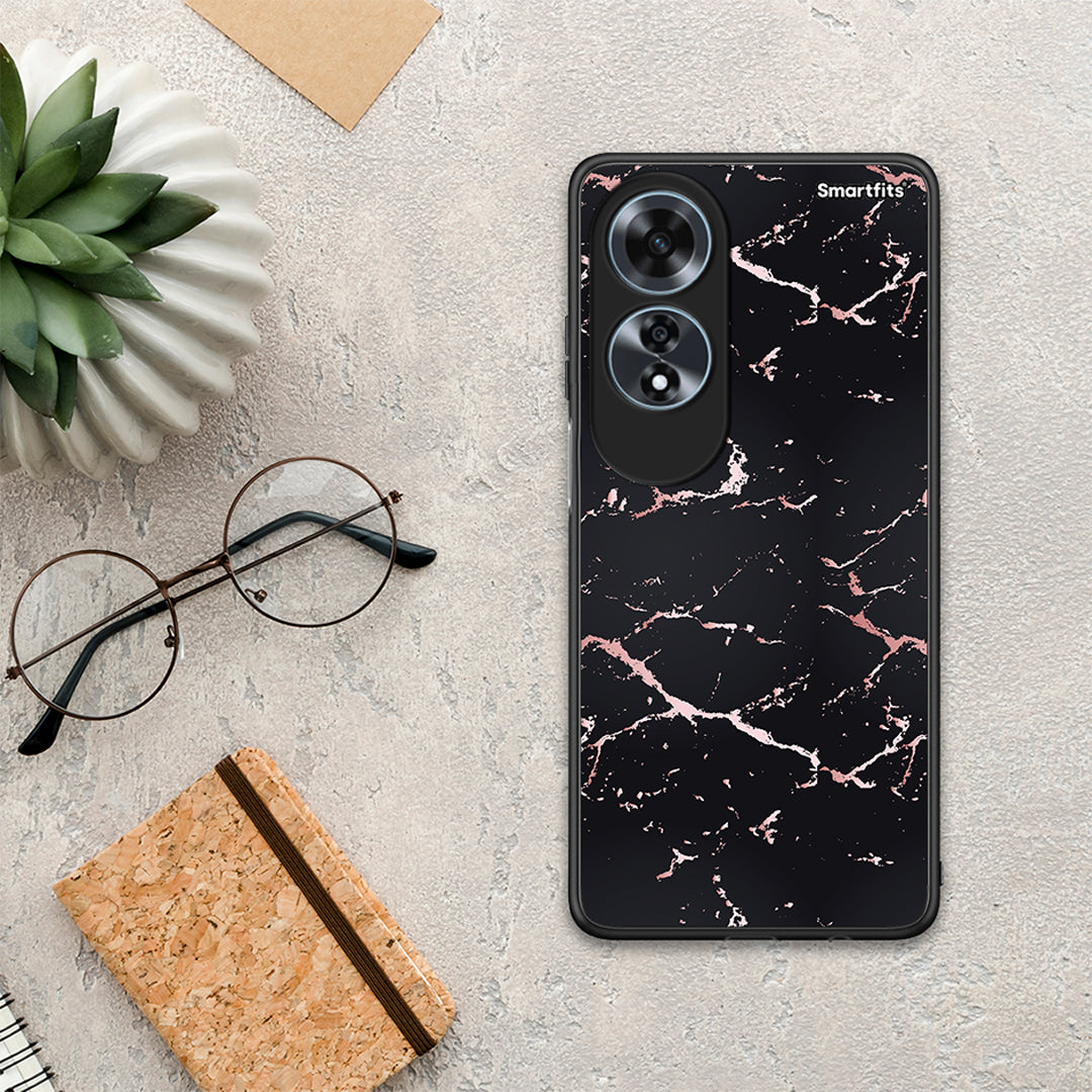 Marble Black Rosegold - Oppo A60 4G θήκη