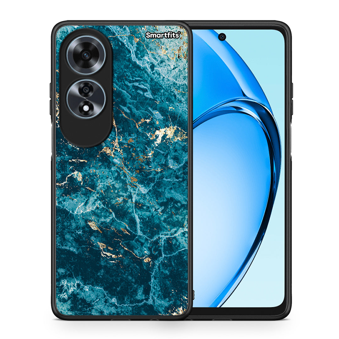 Θήκη Oppo A60 4G Marble Blue από τη Smartfits με σχέδιο στο πίσω μέρος και μαύρο περίβλημα | Oppo A60 4G Marble Blue case with colorful back and black bezels