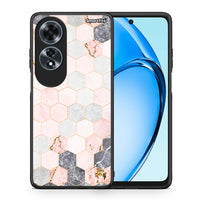 Thumbnail for Θήκη Oppo A60 4G Hexagon Pink Marble από τη Smartfits με σχέδιο στο πίσω μέρος και μαύρο περίβλημα | Oppo A60 4G Hexagon Pink Marble case with colorful back and black bezels