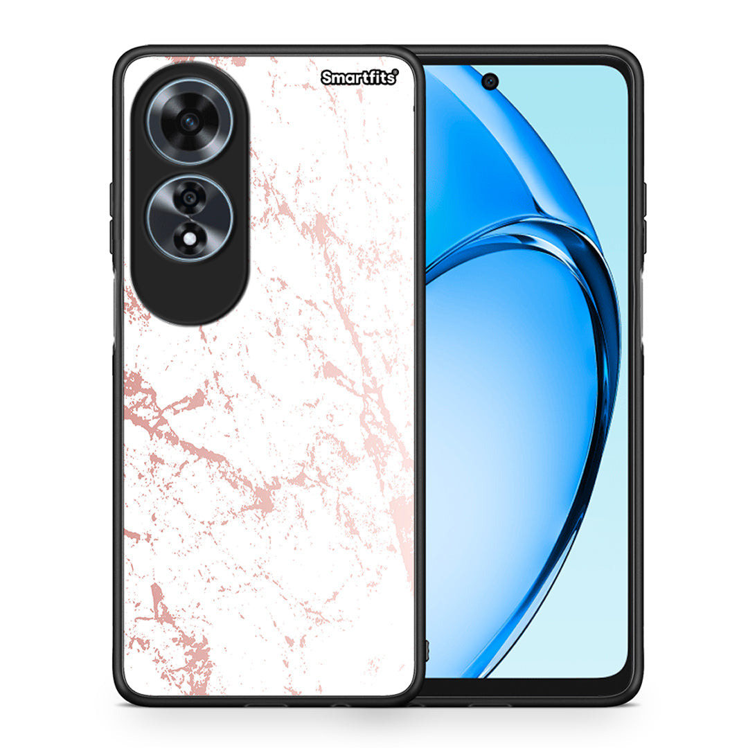 Θήκη Oppo A60 4G Pink Splash Marble από τη Smartfits με σχέδιο στο πίσω μέρος και μαύρο περίβλημα | Oppo A60 4G Pink Splash Marble case with colorful back and black bezels