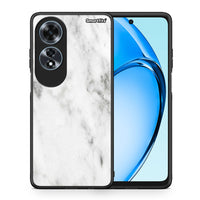 Thumbnail for Θήκη Oppo A60 4G White Marble από τη Smartfits με σχέδιο στο πίσω μέρος και μαύρο περίβλημα | Oppo A60 4G White Marble case with colorful back and black bezels