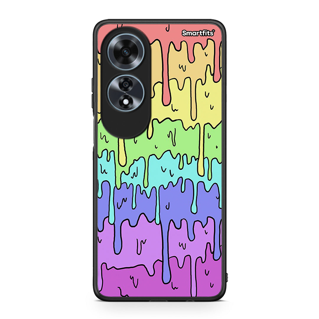 Oppo A60 4G Melting Rainbow θήκη από τη Smartfits με σχέδιο στο πίσω μέρος και μαύρο περίβλημα | Smartphone case with colorful back and black bezels by Smartfits