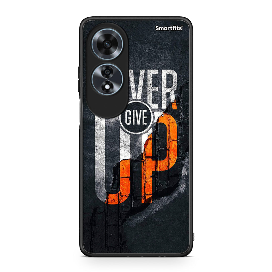 Oppo A60 4G Never Give Up Θήκη Αγίου Βαλεντίνου από τη Smartfits με σχέδιο στο πίσω μέρος και μαύρο περίβλημα | Smartphone case with colorful back and black bezels by Smartfits