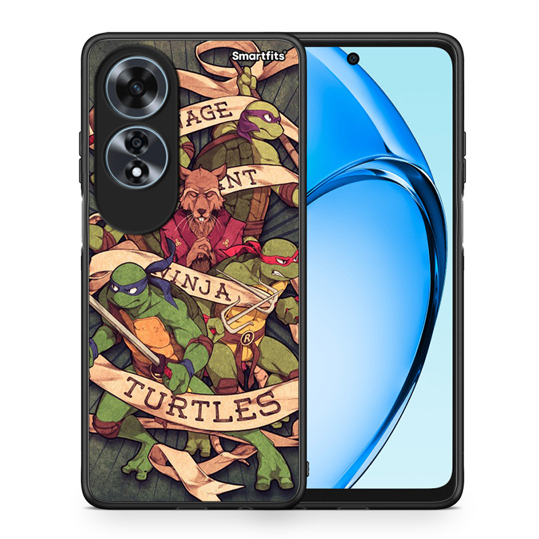 Θήκη Oppo A60 4G Ninja Turtles από τη Smartfits με σχέδιο στο πίσω μέρος και μαύρο περίβλημα | Oppo A60 4G Ninja Turtles case with colorful back and black bezels