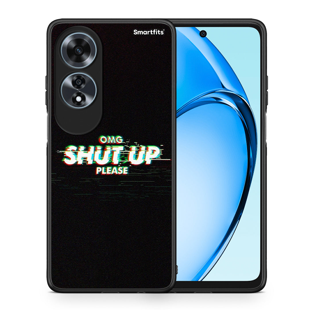 Θήκη Oppo A60 4G OMG ShutUp από τη Smartfits με σχέδιο στο πίσω μέρος και μαύρο περίβλημα | Oppo A60 4G OMG ShutUp case with colorful back and black bezels