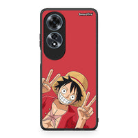 Thumbnail for Oppo A60 4G Pirate Luffy Θήκη από τη Smartfits με σχέδιο στο πίσω μέρος και μαύρο περίβλημα | Smartphone case with colorful back and black bezels by Smartfits