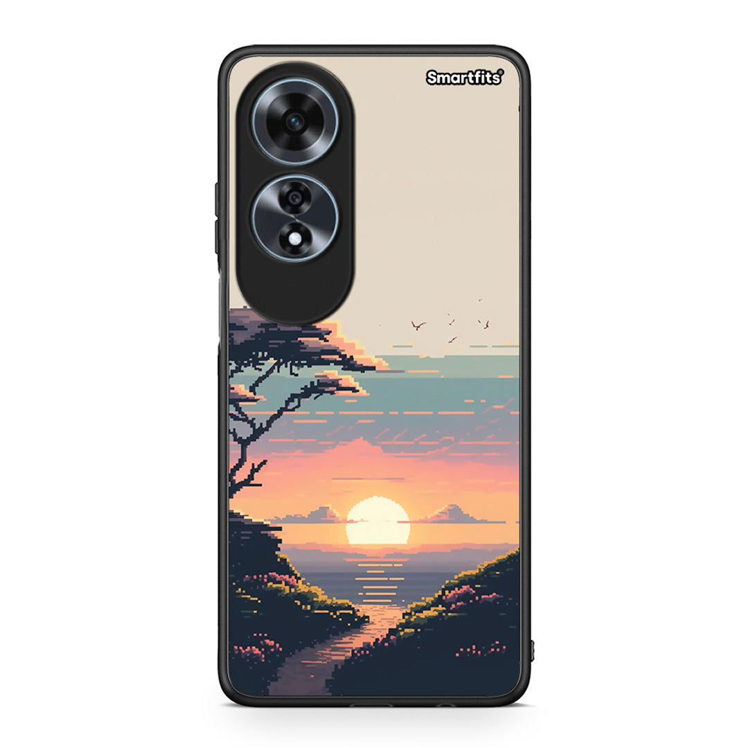 Oppo A60 4G Pixel Sunset Θήκη από τη Smartfits με σχέδιο στο πίσω μέρος και μαύρο περίβλημα | Smartphone case with colorful back and black bezels by Smartfits