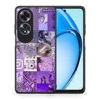 Thumbnail for Θήκη Oppo A60 4G Purple Aesthetic Collage από τη Smartfits με σχέδιο στο πίσω μέρος και μαύρο περίβλημα | Oppo A60 4G Purple Aesthetic Collage case with colorful back and black bezels