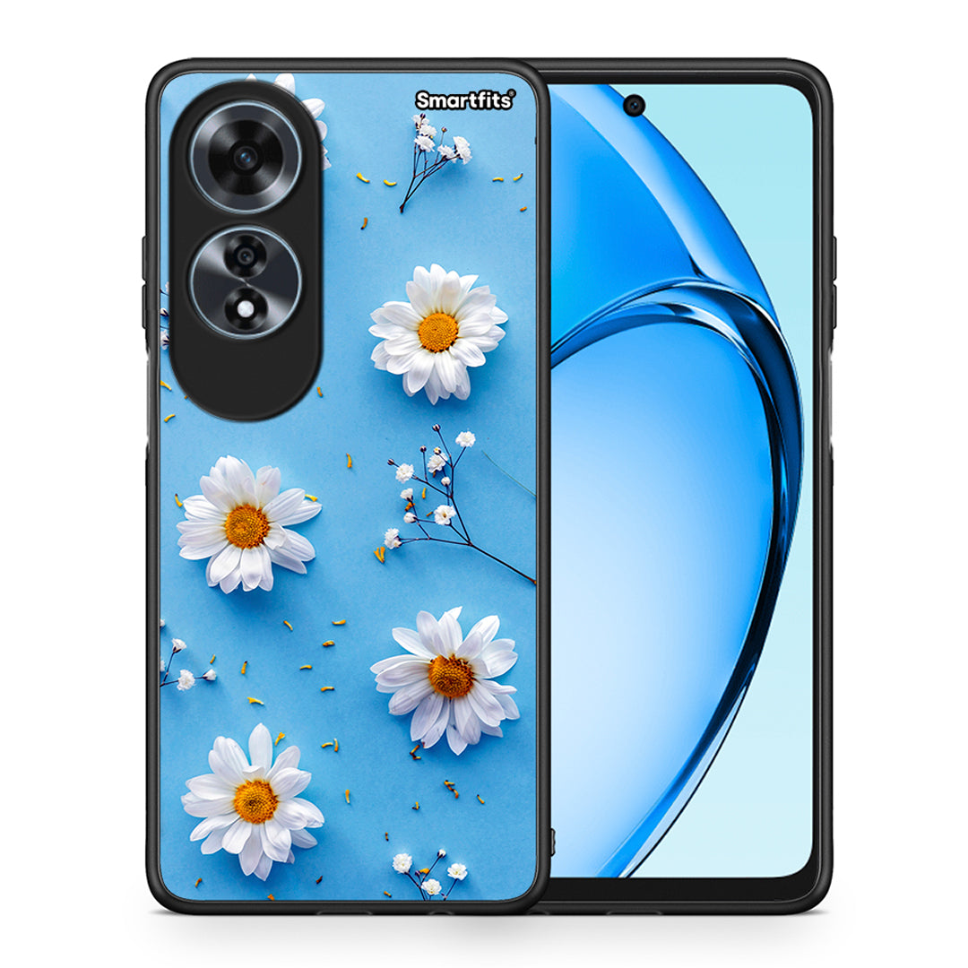 Θήκη Oppo A60 4G Real Daisies από τη Smartfits με σχέδιο στο πίσω μέρος και μαύρο περίβλημα | Oppo A60 4G Real Daisies case with colorful back and black bezels