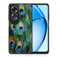 Thumbnail for Θήκη Oppo A60 4G Real Peacock Feathers από τη Smartfits με σχέδιο στο πίσω μέρος και μαύρο περίβλημα | Oppo A60 4G Real Peacock Feathers case with colorful back and black bezels