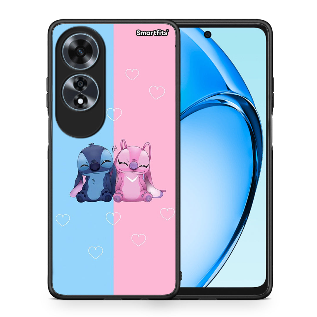 Θήκη Oppo A60 4G Stitch And Angel από τη Smartfits με σχέδιο στο πίσω μέρος και μαύρο περίβλημα | Oppo A60 4G Stitch And Angel case with colorful back and black bezels