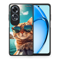 Thumbnail for Θήκη Oppo A60 4G Summer Cat από τη Smartfits με σχέδιο στο πίσω μέρος και μαύρο περίβλημα | Oppo A60 4G Summer Cat case with colorful back and black bezels