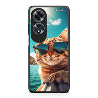 Thumbnail for Oppo A60 4G Summer Cat θήκη από τη Smartfits με σχέδιο στο πίσω μέρος και μαύρο περίβλημα | Smartphone case with colorful back and black bezels by Smartfits