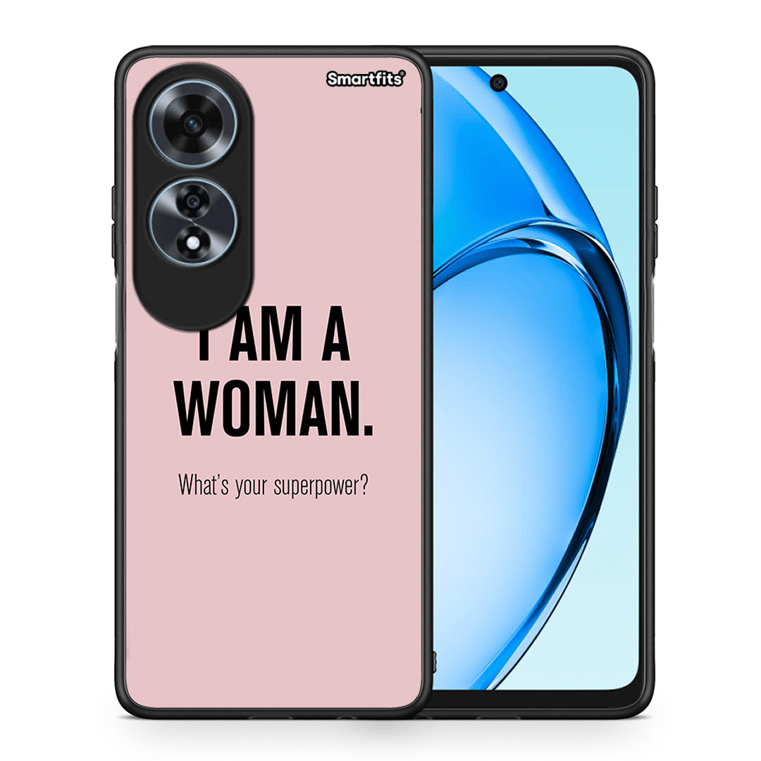 Θήκη Oppo A60 4G Superpower Woman από τη Smartfits με σχέδιο στο πίσω μέρος και μαύρο περίβλημα | Oppo A60 4G Superpower Woman case with colorful back and black bezels