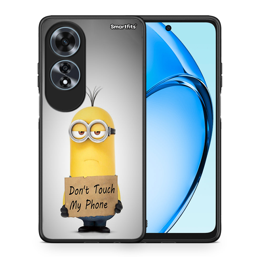 Θήκη Oppo A60 4G Minion Text από τη Smartfits με σχέδιο στο πίσω μέρος και μαύρο περίβλημα | Oppo A60 4G Minion Text case with colorful back and black bezels