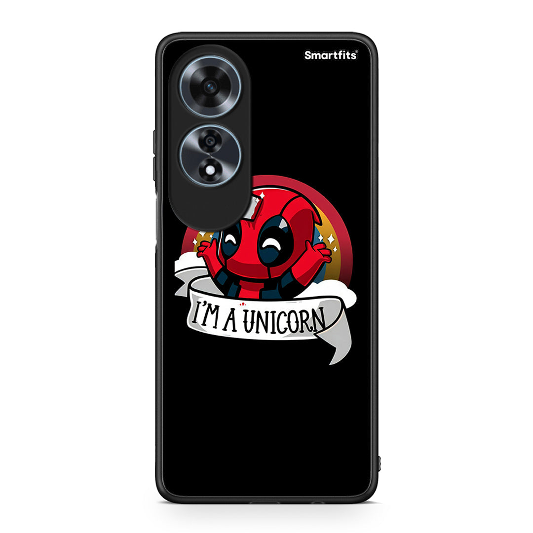 Oppo A60 4G Unicorn Deadpool θήκη από τη Smartfits με σχέδιο στο πίσω μέρος και μαύρο περίβλημα | Smartphone case with colorful back and black bezels by Smartfits