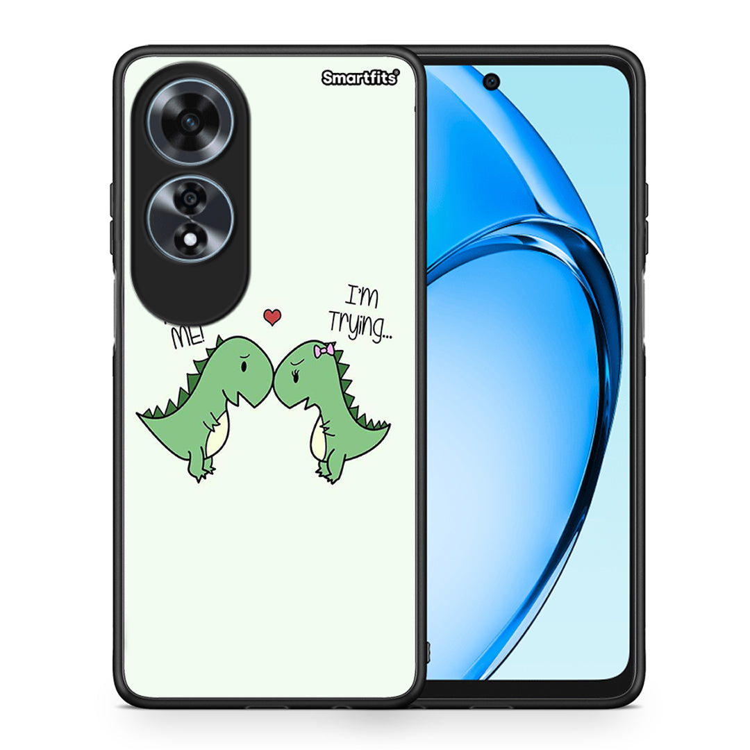 Θήκη Oppo A60 4G Rex Valentine από τη Smartfits με σχέδιο στο πίσω μέρος και μαύρο περίβλημα | Oppo A60 4G Rex Valentine case with colorful back and black bezels