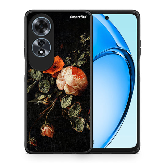Θήκη Oppo A60 4G Vintage Roses από τη Smartfits με σχέδιο στο πίσω μέρος και μαύρο περίβλημα | Oppo A60 4G Vintage Roses case with colorful back and black bezels