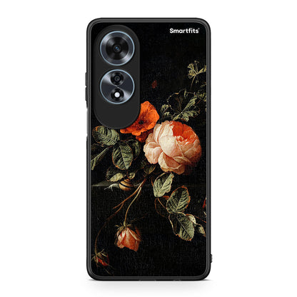 Oppo A60 4G Vintage Roses θήκη από τη Smartfits με σχέδιο στο πίσω μέρος και μαύρο περίβλημα | Smartphone case with colorful back and black bezels by Smartfits