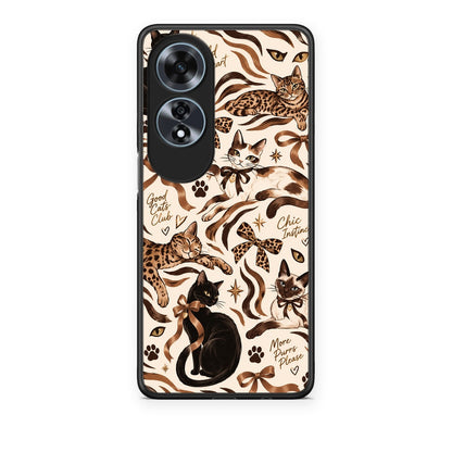 Θήκη Oppo A60 4G Wild Cats and Animal Print Collage από τη Smartfits με σχέδιο στο πίσω μέρος και μαύρο περίβλημα | Oppo A60 4G Wild Cats and Animal Print Collage case with colorful back and black bezels