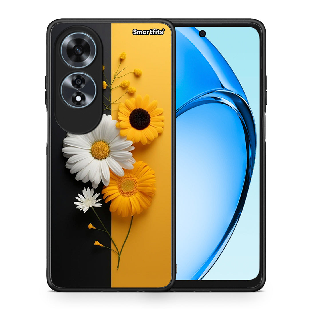 Θήκη Oppo A60 4G Yellow Daisies από τη Smartfits με σχέδιο στο πίσω μέρος και μαύρο περίβλημα | Oppo A60 4G Yellow Daisies case with colorful back and black bezels