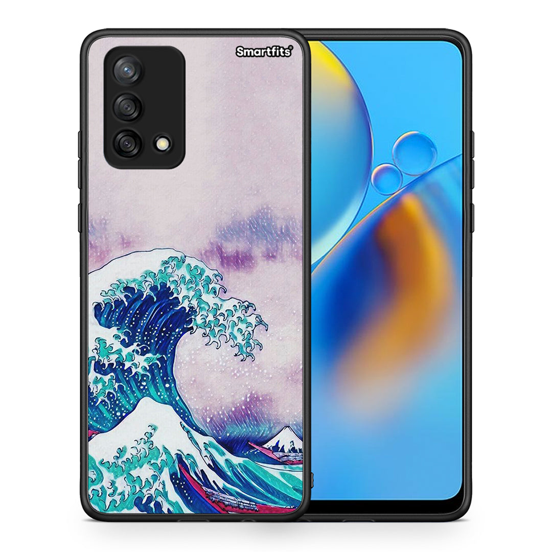 Θήκη Oppo A74 4G Blue Waves από τη Smartfits με σχέδιο στο πίσω μέρος και μαύρο περίβλημα | Oppo A74 4G Blue Waves case with colorful back and black bezels