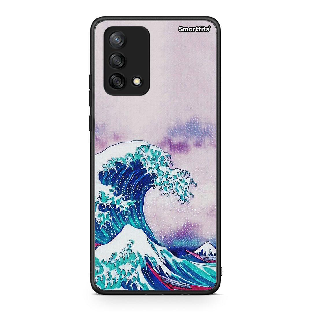 Oppo A74 4G Blue Waves θήκη από τη Smartfits με σχέδιο στο πίσω μέρος και μαύρο περίβλημα | Smartphone case with colorful back and black bezels by Smartfits
