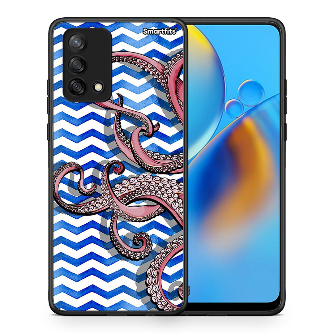 Θήκη Oppo A74 4G Chevron Devilfish από τη Smartfits με σχέδιο στο πίσω μέρος και μαύρο περίβλημα | Oppo A74 4G Chevron Devilfish case with colorful back and black bezels