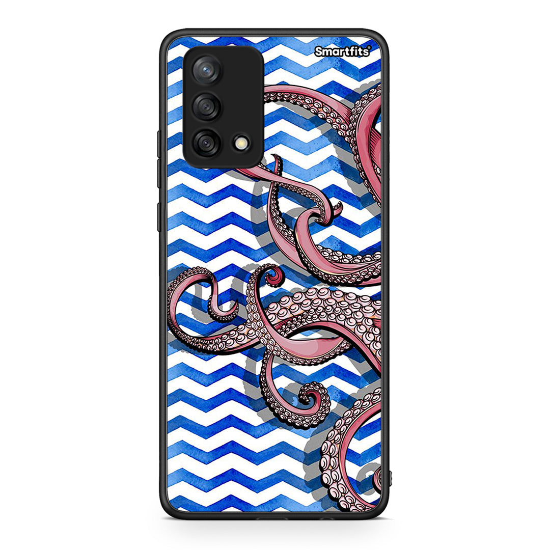 Oppo A74 4G Chevron Devilfish θήκη από τη Smartfits με σχέδιο στο πίσω μέρος και μαύρο περίβλημα | Smartphone case with colorful back and black bezels by Smartfits