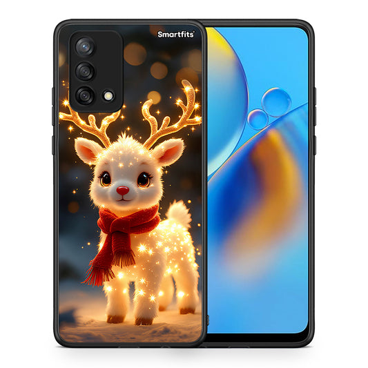 Θήκη Oppo A74 4G Christmas Cutie από τη Smartfits με σχέδιο στο πίσω μέρος και μαύρο περίβλημα | Oppo A74 4G Christmas Cutie case with colorful back and black bezels