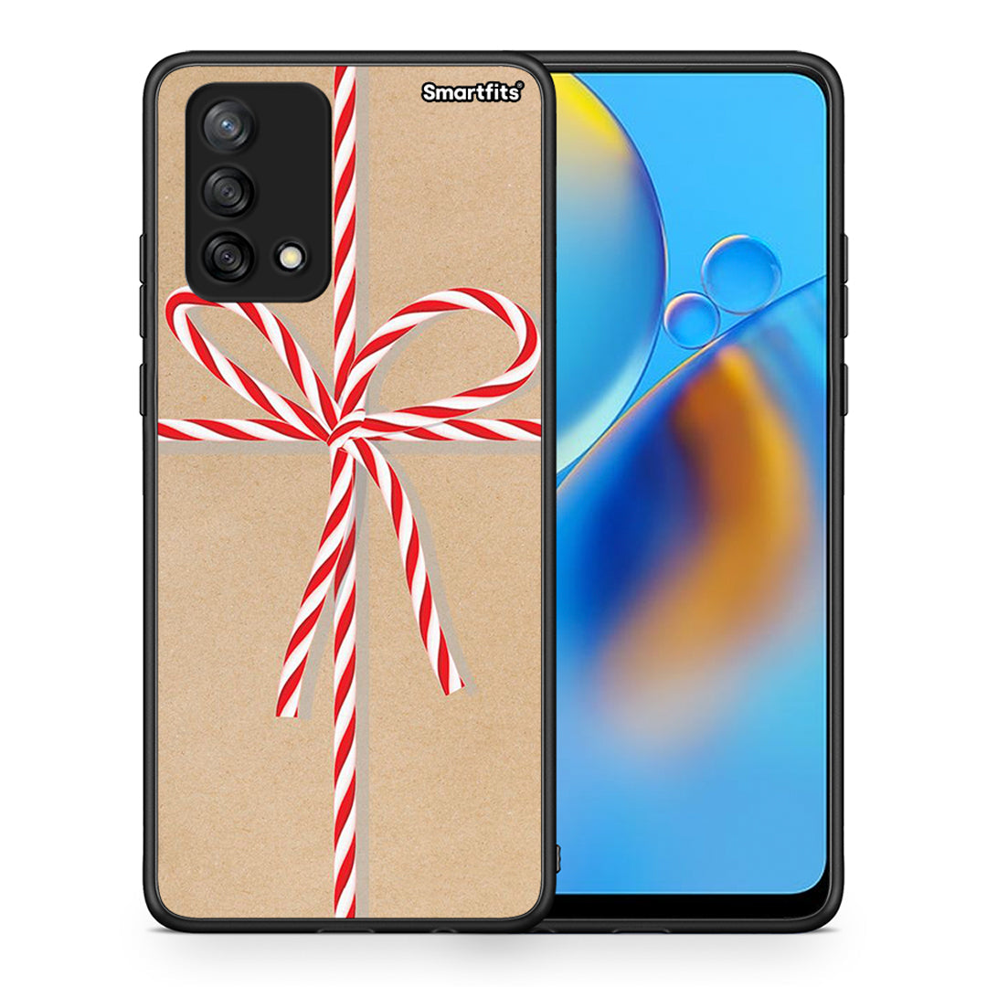 Θήκη Oppo A74 4G Christmas Gift από τη Smartfits με σχέδιο στο πίσω μέρος και μαύρο περίβλημα | Oppo A74 4G Christmas Gift case with colorful back and black bezels