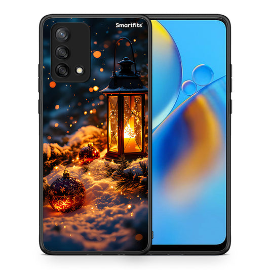 Θήκη Oppo A74 4G Christmas Ornaments από τη Smartfits με σχέδιο στο πίσω μέρος και μαύρο περίβλημα | Oppo A74 4G Christmas Ornaments case with colorful back and black bezels