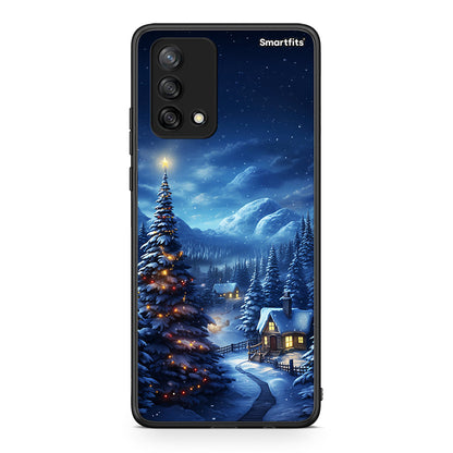 Oppo A74 4G Christmas Scenery θήκη από τη Smartfits με σχέδιο στο πίσω μέρος και μαύρο περίβλημα | Smartphone case with colorful back and black bezels by Smartfits