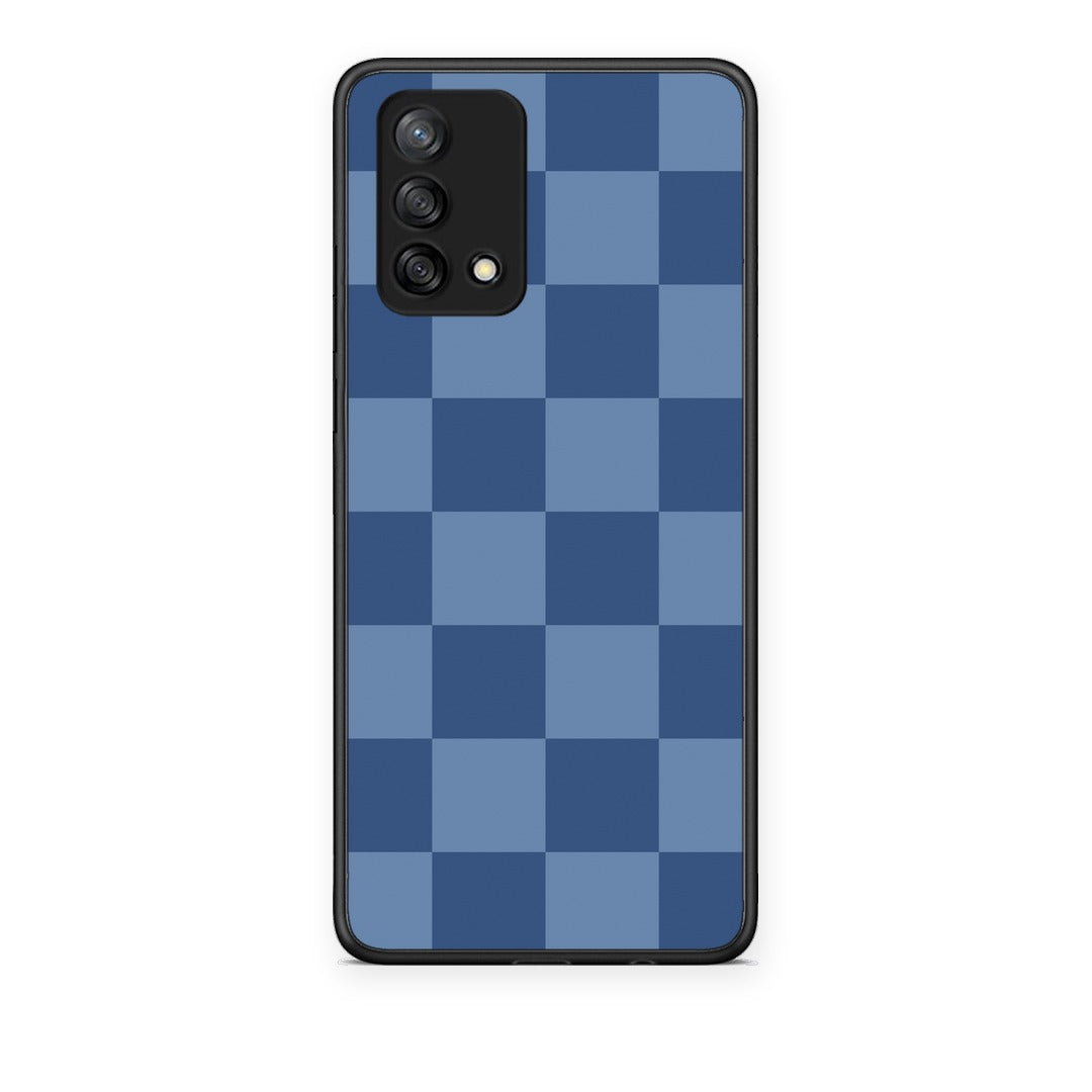 Θήκη Oppo A74 4G Denim Blue Checkerboard από τη Smartfits με σχέδιο στο πίσω μέρος και μαύρο περίβλημα | Oppo A74 4G Denim Blue Checkerboard case with colorful back and black bezels