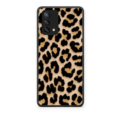 Θήκη Oppo A74 4G Leopard Print Tan Small από τη Smartfits με σχέδιο στο πίσω μέρος και μαύρο περίβλημα | Oppo A74 4G Leopard Print Tan Small case with colorful back and black bezels