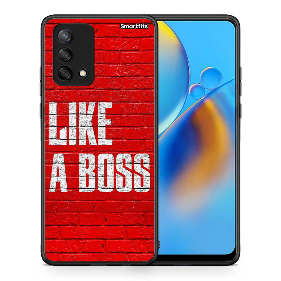 Θήκη Oppo A74 4G Like A Boss από τη Smartfits με σχέδιο στο πίσω μέρος και μαύρο περίβλημα | Oppo A74 4G Like A Boss case with colorful back and black bezels