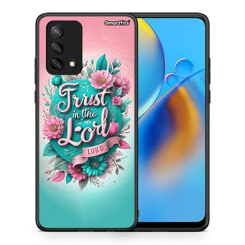 Θήκη Oppo A74 4G Lord Trust από τη Smartfits με σχέδιο στο πίσω μέρος και μαύρο περίβλημα | Oppo A74 4G Lord Trust case with colorful back and black bezels