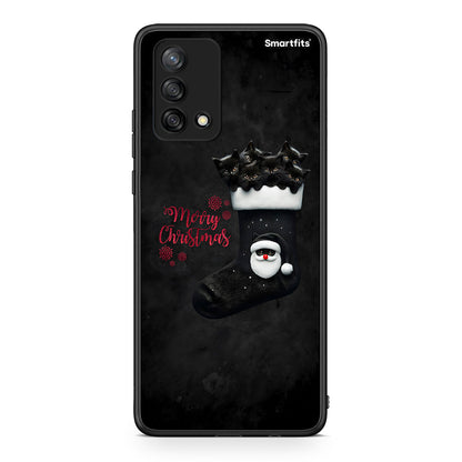 Oppo A74 4G Merry Cat Christmas θήκη από τη Smartfits με σχέδιο στο πίσω μέρος και μαύρο περίβλημα | Smartphone case with colorful back and black bezels by Smartfits