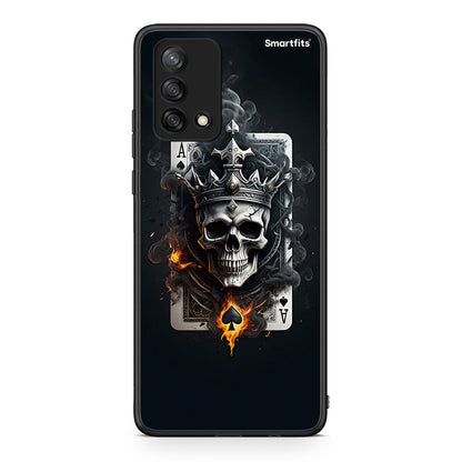 Oppo A74 4G Skull King Ace θήκη από τη Smartfits με σχέδιο στο πίσω μέρος και μαύρο περίβλημα | Smartphone case with colorful back and black bezels by Smartfits