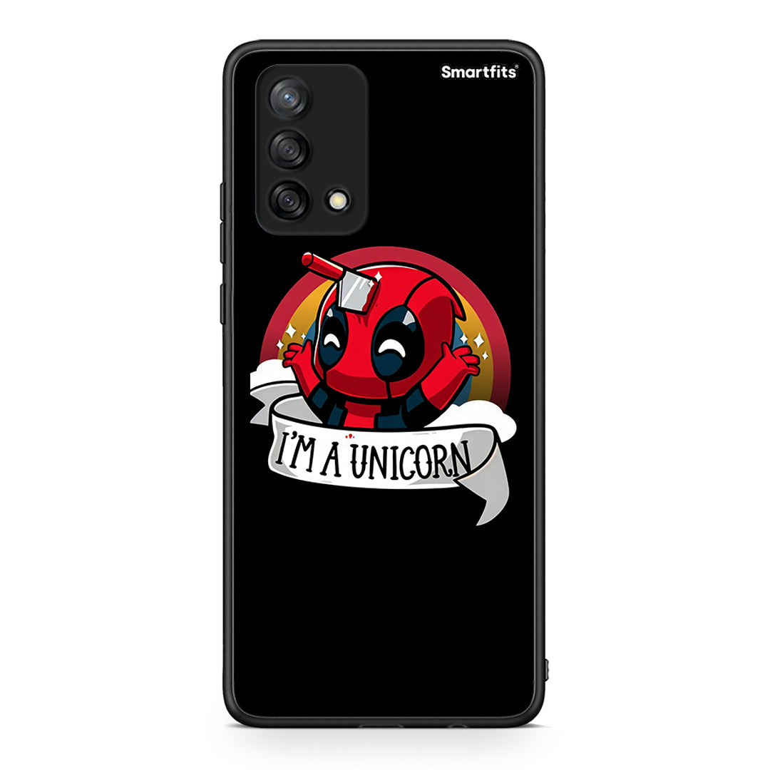 Oppo A74 4G Unicorn Deadpool θήκη από τη Smartfits με σχέδιο στο πίσω μέρος και μαύρο περίβλημα | Smartphone case with colorful back and black bezels by Smartfits