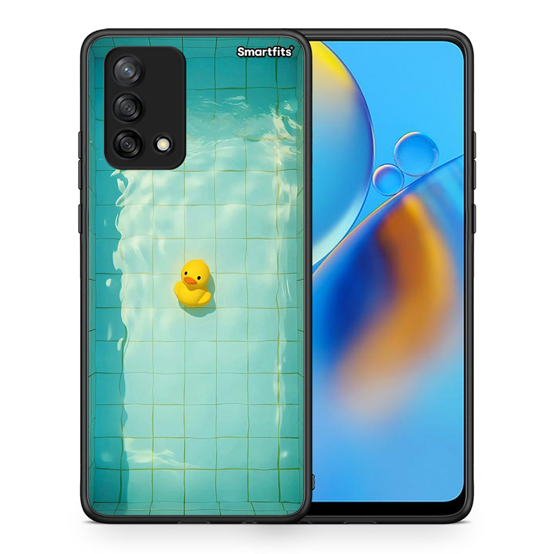 Θήκη Oppo A74 4G Yellow Duck από τη Smartfits με σχέδιο στο πίσω μέρος και μαύρο περίβλημα | Oppo A74 4G Yellow Duck case with colorful back and black bezels