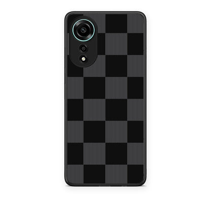 Θήκη Oppo A78 4G Black and Charcoal Striped Checks από τη Smartfits με σχέδιο στο πίσω μέρος και μαύρο περίβλημα | Oppo A78 4G Black and Charcoal Striped Checks case with colorful back and black bezels
