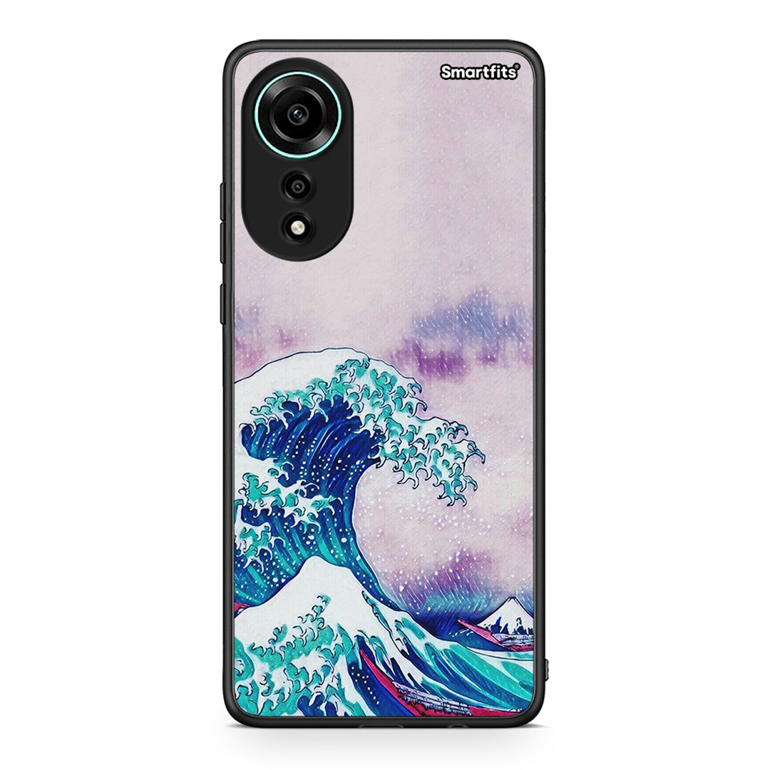Oppo A78 4G Blue Waves θήκη από τη Smartfits με σχέδιο στο πίσω μέρος και μαύρο περίβλημα | Smartphone case with colorful back and black bezels by Smartfits