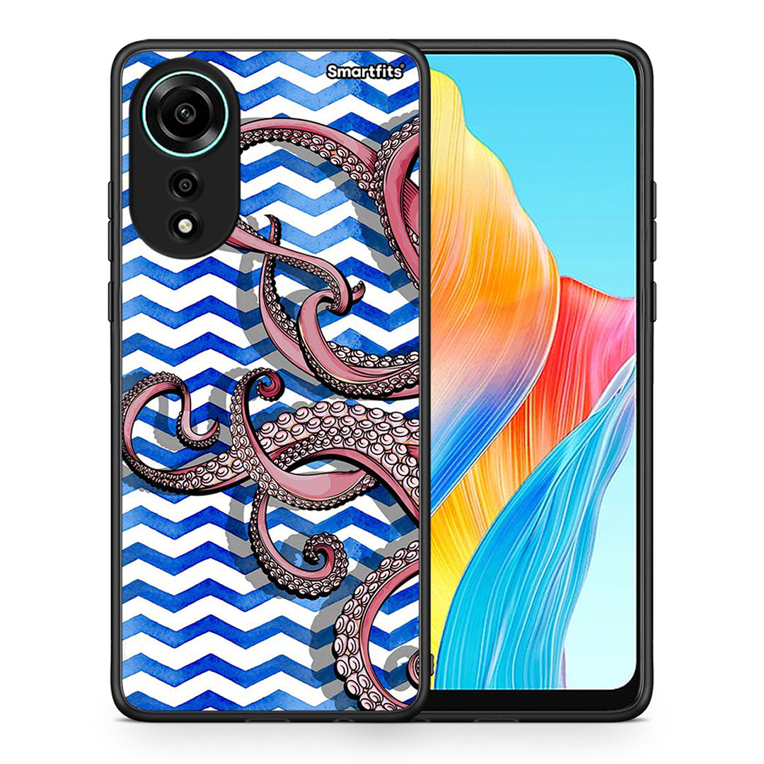 Θήκη Oppo A78 4G Chevron Devilfish από τη Smartfits με σχέδιο στο πίσω μέρος και μαύρο περίβλημα | Oppo A78 4G Chevron Devilfish case with colorful back and black bezels