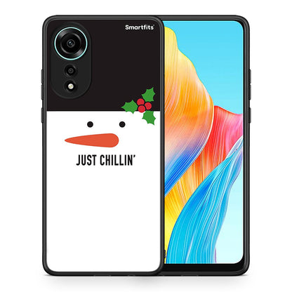 Θήκη Oppo A78 4G Christmas Chillin από τη Smartfits με σχέδιο στο πίσω μέρος και μαύρο περίβλημα | Oppo A78 4G Christmas Chillin case with colorful back and black bezels