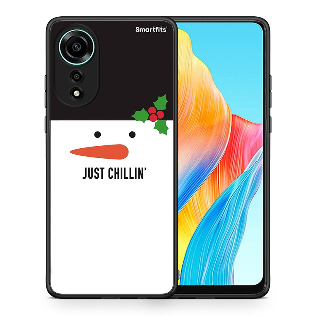 Θήκη Oppo A78 4G Christmas Chillin από τη Smartfits με σχέδιο στο πίσω μέρος και μαύρο περίβλημα | Oppo A78 4G Christmas Chillin case with colorful back and black bezels