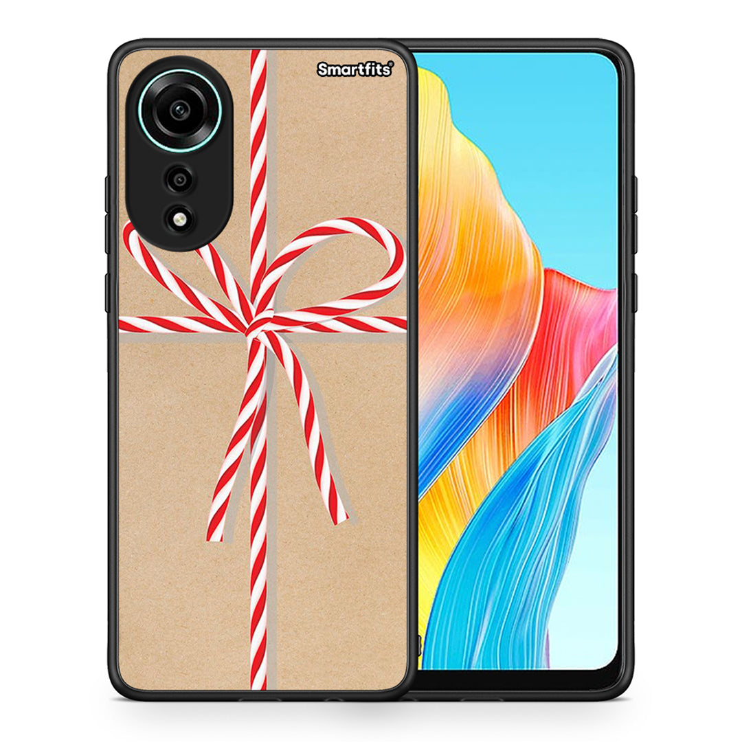 Θήκη Oppo A78 4G Christmas Gift από τη Smartfits με σχέδιο στο πίσω μέρος και μαύρο περίβλημα | Oppo A78 4G Christmas Gift case with colorful back and black bezels