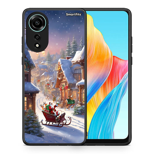Θήκη Oppo A78 4G Christmas Snow από τη Smartfits με σχέδιο στο πίσω μέρος και μαύρο περίβλημα | Oppo A78 4G Christmas Snow case with colorful back and black bezels